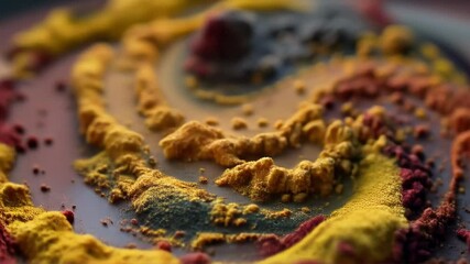 Colored Powders Forming Concentric Rings Texture Close-Up - Powered by Adobe
