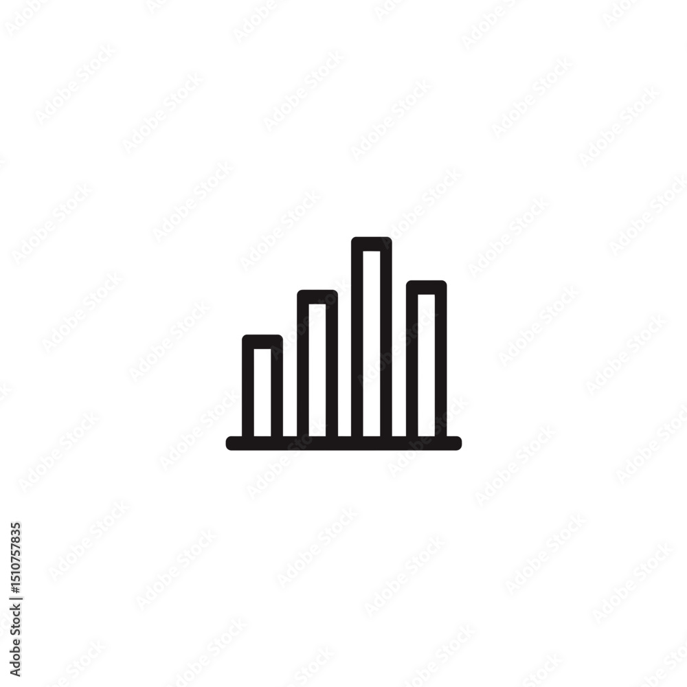 Poster linear graph reflects trend line data chart white background