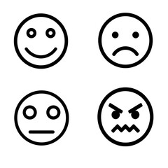 Fototapeta premium Basic Emotion Faces Vector Icon Set