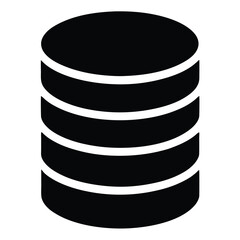 Mobile app developer element isolated database icon on white background