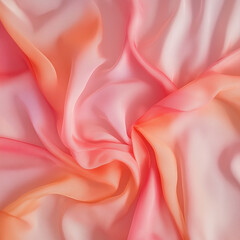 Obraz premium Elegant pink and orange chiffon fabric