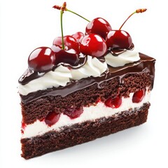 Delicious chocolate cherry cake slice dessert