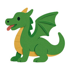 Obraz premium PNG Cute green dragon illustration