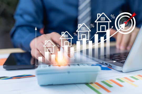 Real estate investment calculation concepts, applying for loans from banks for buying and selling houses and condos, analyzing the real estate market, creating stability in life, renting real estate.