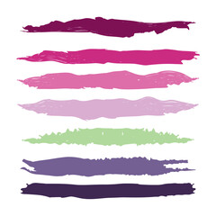 Obraz premium Various strokes of color paint on white background - Vector illustration