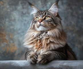 Obraz premium Maine Coon cat, with copy space