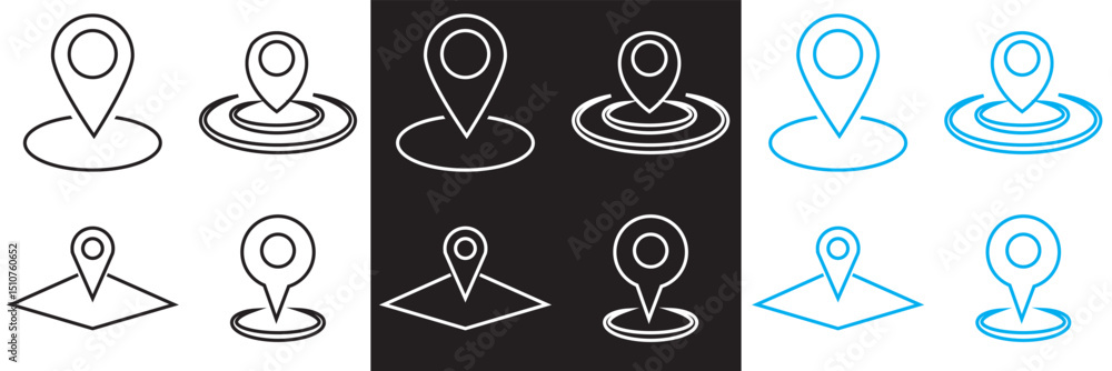 Poster location icon . map pointer pin sign icon . place address navigation locator icon. vector for websit