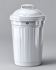 Glossy recycling bin in vibrant green color high resolution picture