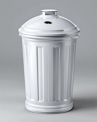 Green dome lid recycle bin standing upright high resolution picture