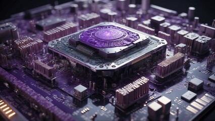 High-Detail AI Brain Made of Circuits and Microchips in Photorealistic Render