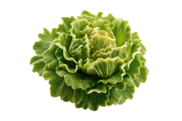 PNG Close-up green cabbage with textured leaves on black background