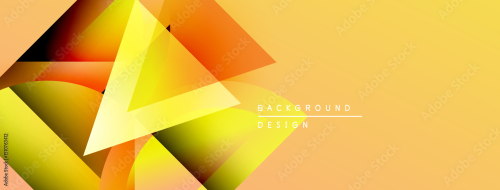 Leinwandbilder abstract geometric shapes overlap, creating vibrant orange, yellow gradients. background features te