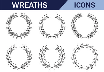 Classic and vintage-inspired laurel wreaths ideal for elegant, minimalist design work.
