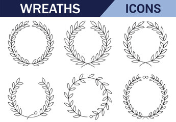 Detailed vector laurel wreath for logos, awards, and achievement badges.