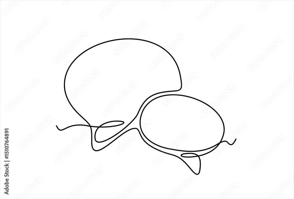 Poster speech bubble single line icon. one continuous line drawing of speech bubble. chat cloud and thought