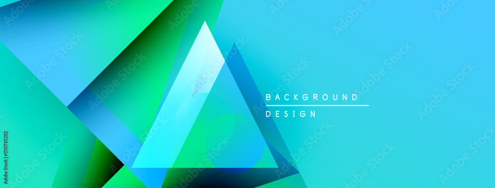 Aufkleber Abstract geometric shapes, vibrant bluegreen gradient. Modern design elements create dynamic visual effect. Background suggests technology, innovation.
