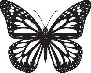 Elegant black and white butterfly with delicate wings isolated on a clean background, embodying the beauty of nature