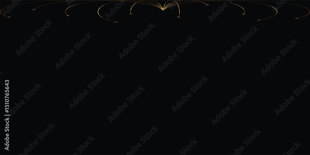 Poster abstract gold lines and dots on black background. a dynamic abstract design featuring swirling gold 