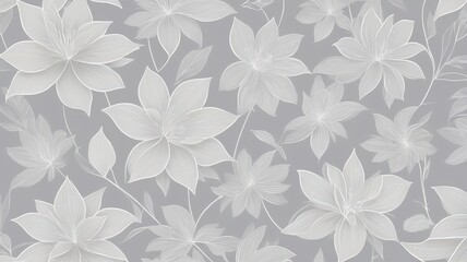 White Thai Pattern on Light Grey