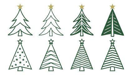 Obraz premium set of christmas trees