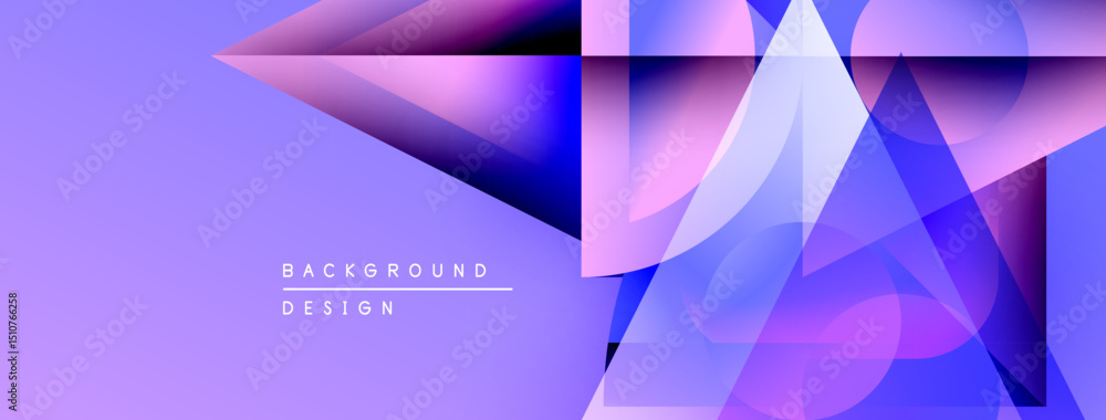 Aufkleber abstract geometric shapes, purple hues, gradient effects. modern design elements create vibrant visu