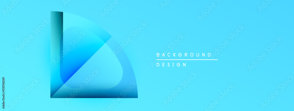 Aufkleber Abstract blue design. Geometric shapes overlap creating light, shadow effects. Minimalist background suitable for digital projects.
