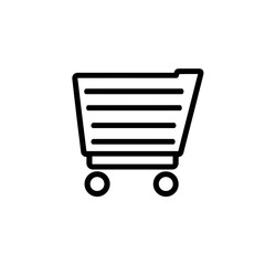Simple cart icon shows purchase graphic on white