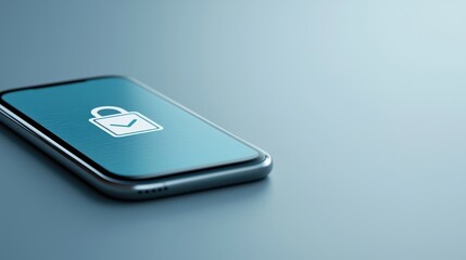 Secure banking app interface mobile phone light surface digital finance modern design close-up view