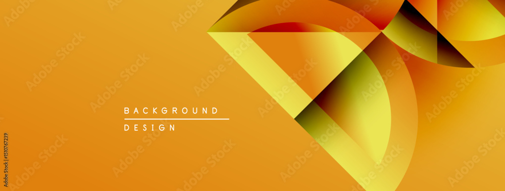 Poster abstract geometric design. orange, yellow hues create dynamic visual effect. modern background suita