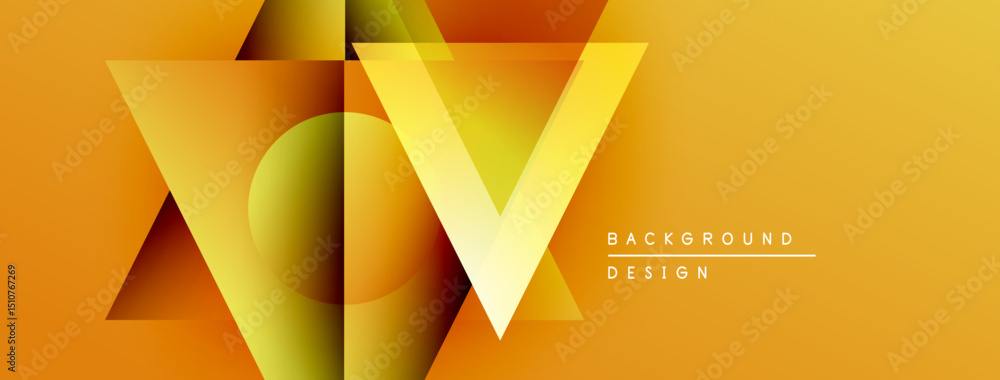 Aufkleber abstract geometric design. orange, yellow gradients create dynamic shapes. minimalist style with tex