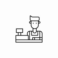 store cashier man icon sign vector