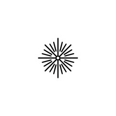 Obraz premium Radial lines emanate geometrically in centered monochrome design