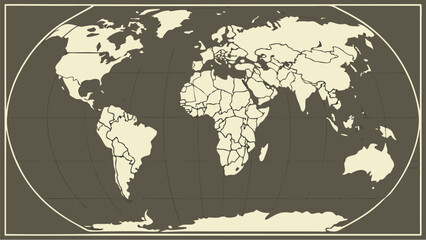 world map on old paper background