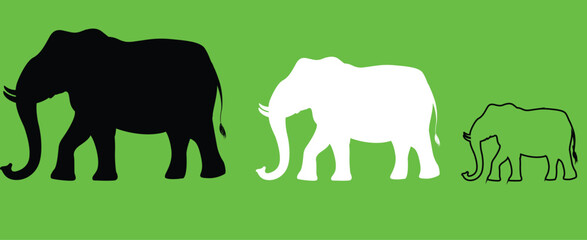 aptivating vector illustration of wild elephants, a silhouette of a walking mammal