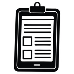 Mobile app developer element isolated mobile clipboard on white background