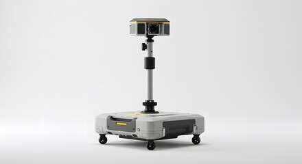 Gray, multi-camera device on wheels