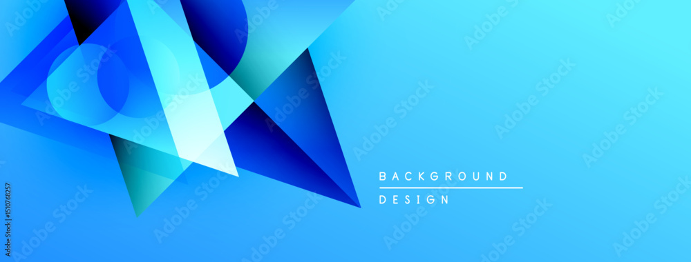 Leinwandbilder abstract blue design features overlapping geometric shapes. gradient shades create dynamic visual ef