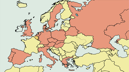 vector map of europe with countries