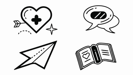 hand drawn icons set