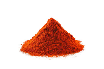 Pile of red chili powder isolated on transparent background