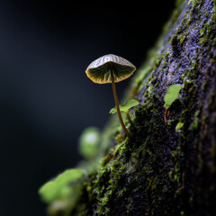 mushroom on a tree in monsoon