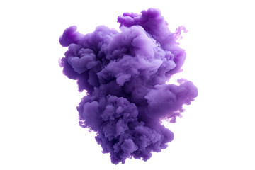 Fototapeta premium Purple ink cloud explosion isolated on transparent background