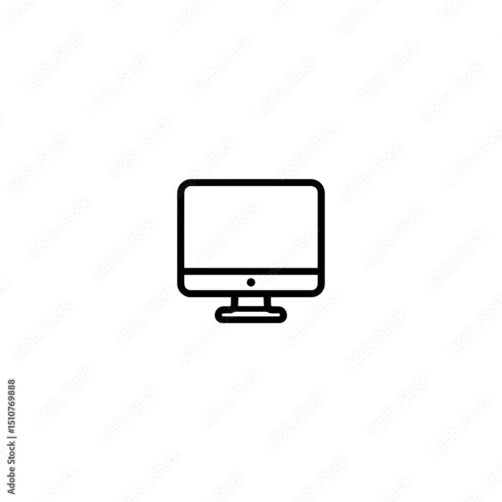 Aufkleber desktop monitor icon displays computing in digital design