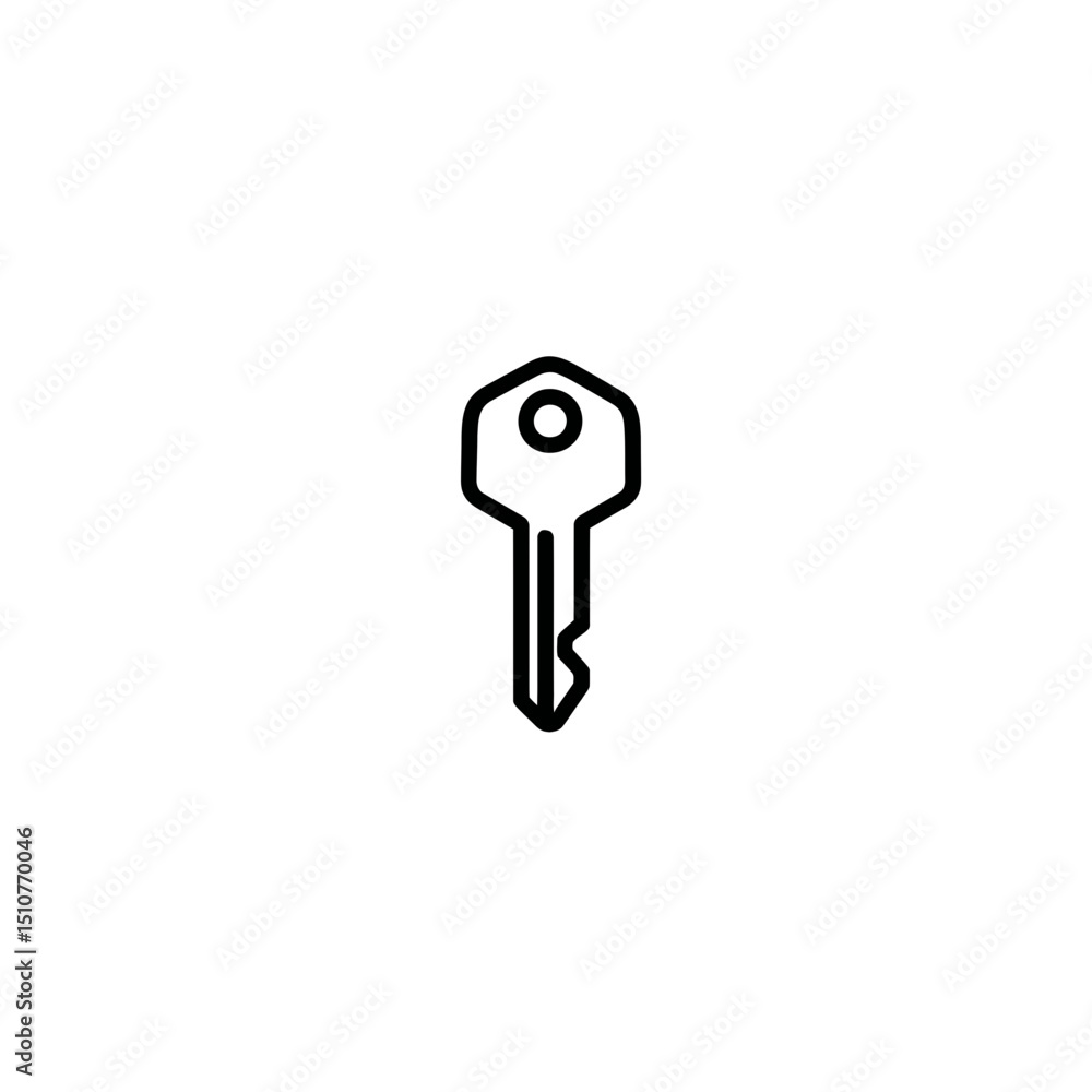 Poster simple key unlocks security systems on white background detail