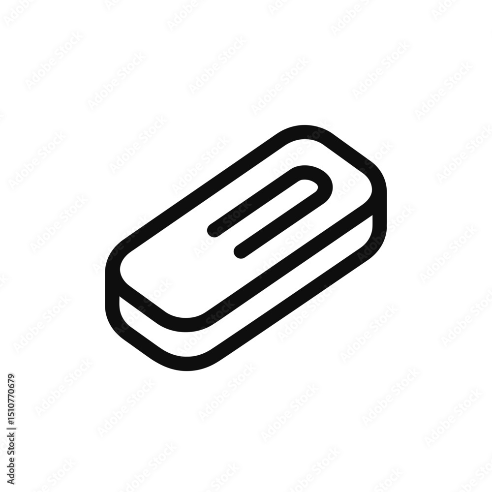 Aufkleber rectangular block displays hollow form on white background simple style