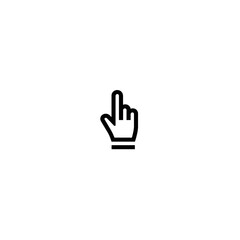 Fototapeta premium Pointing hand icon signifies touch on white background