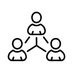 Fototapeta premium Three human figures connecting in a network diagram illustration 