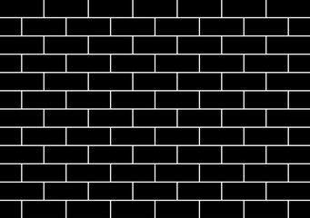 Brick wall background in black and white colours. 