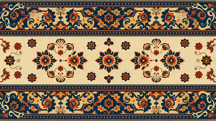 Traditional mixed Embroidery design concept. Antique illustration art for website, user interface theme. Interior decoration idea. Abstract pattern for the carpet background