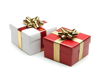 Obraz premium Two beautifully wrapped gift boxes with bows